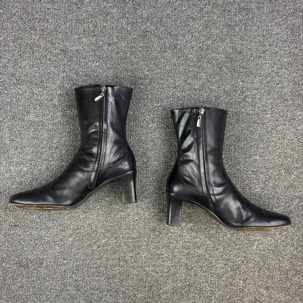 Cole Haan Country Black Leather Heeled Ankle Boots Women's Size 8 B Made Brazil - Picture 5 of 12